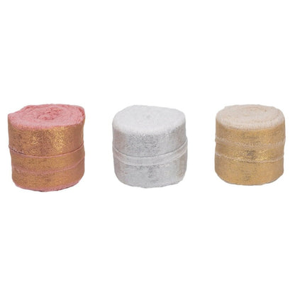 Panglică textil strălucitoare cu margini nefinisate - roz - 4cm x 5m - CraftUp