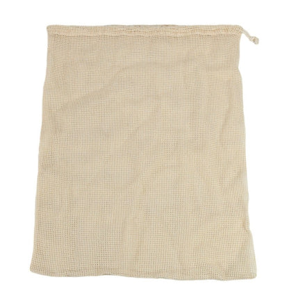 Plasă din bumbac cu închidere sfoară - bej 35x45cm (set 10 buc) - CraftUp