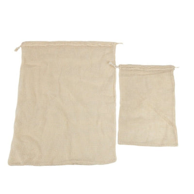 Plasă din bumbac cu închidere sfoară - bej 35x45cm (set 10 buc) - CraftUp