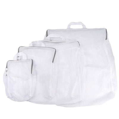 Plase de rufe cu mâner și fermoar - alb (set 10 buc) - 40x50x10cm - CraftUp