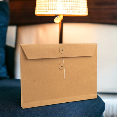 Plic hârtie cu sigiliu din sfoară - kraft (set 10 buc) - CraftUp