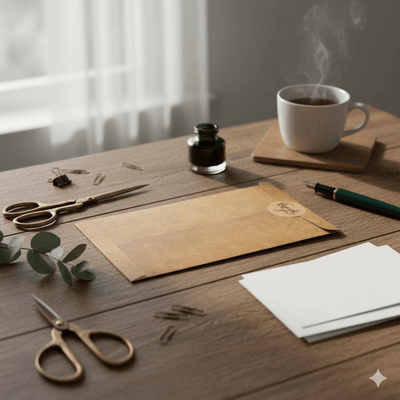 Plic kraft vintage cu sigiliu - (set 20 buc) - CraftUp