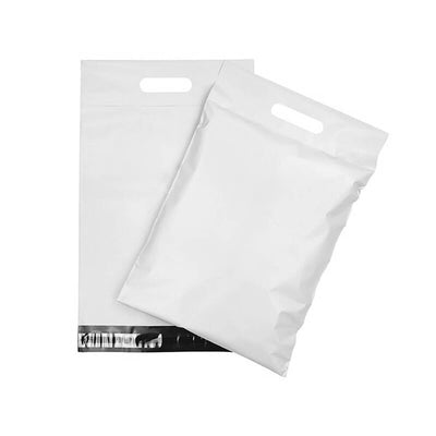 Plicuri curierat cu mâner - alb (set 100 buc) - CraftUp