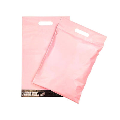 Plicuri curierat cu mâner - roz (set 100 buc) - CraftUp