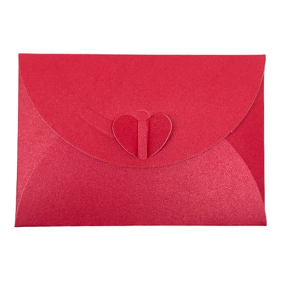 Plicuri hârtie cu închidere în formă de inimă - roșu (set 20 buc) 10x7cm - CraftUp