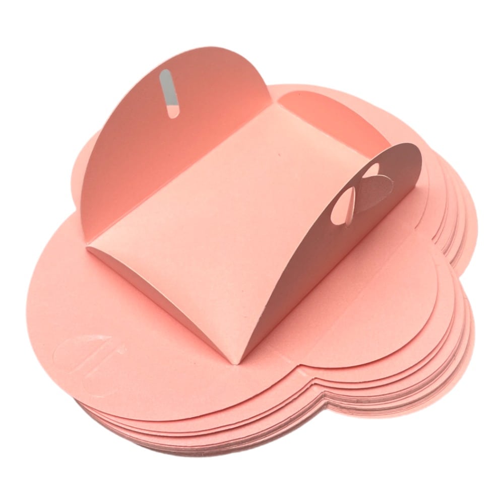 Plicuri hârtie cu închidere în formă de inimă - roz (set 20 buc) 10x7cm - CraftUp