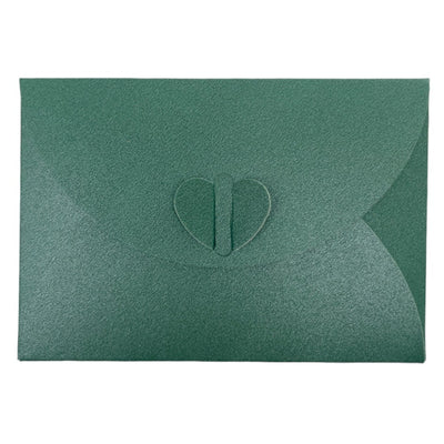 Plicuri hârtie cu închidere în formă de inimă - verde (set 20 buc) 10x7cm - CraftUp
