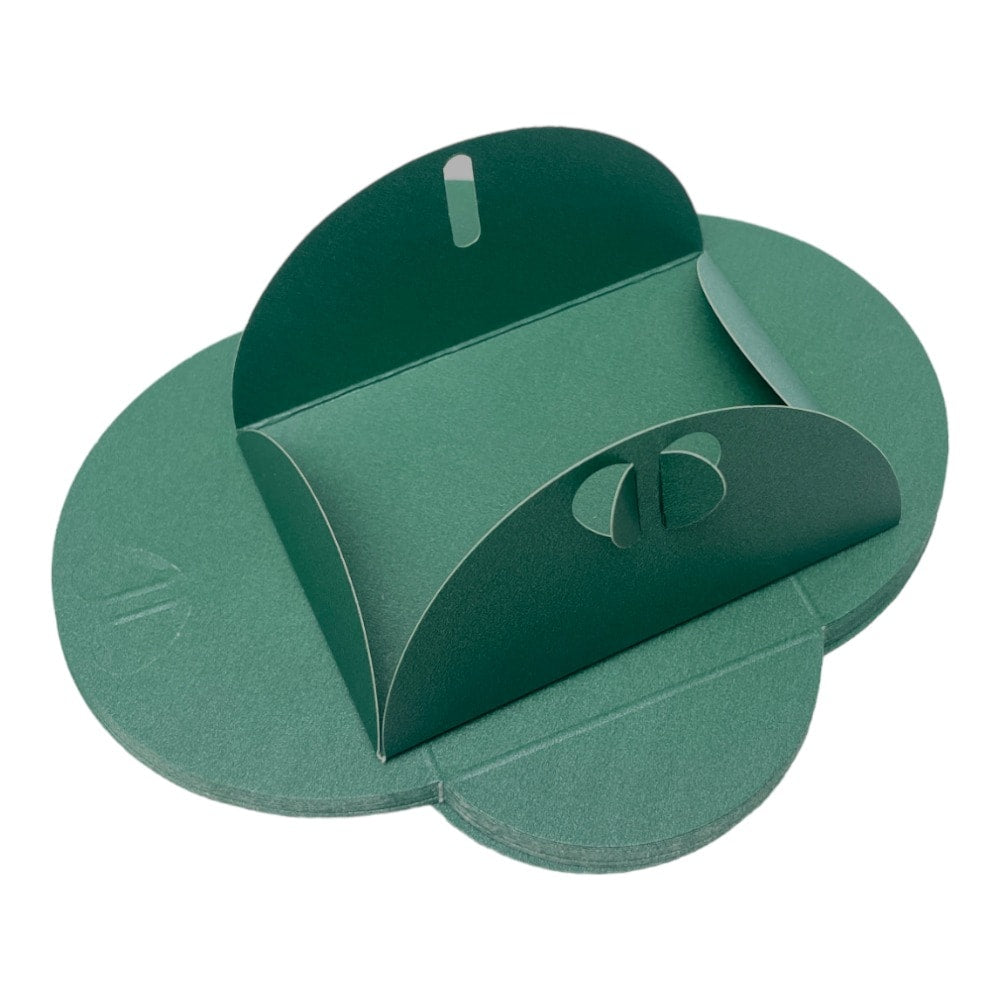 Plicuri hârtie cu închidere în formă de inimă - verde (set 20 buc) 10x7cm - CraftUp