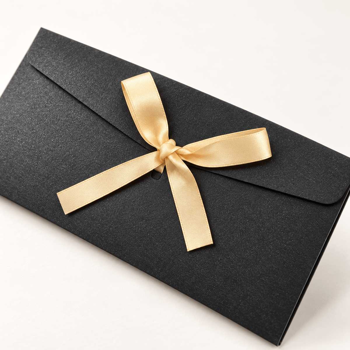 Plicuri sidefate cu fundiță din satin - negru (set 10 buc) - CraftUp