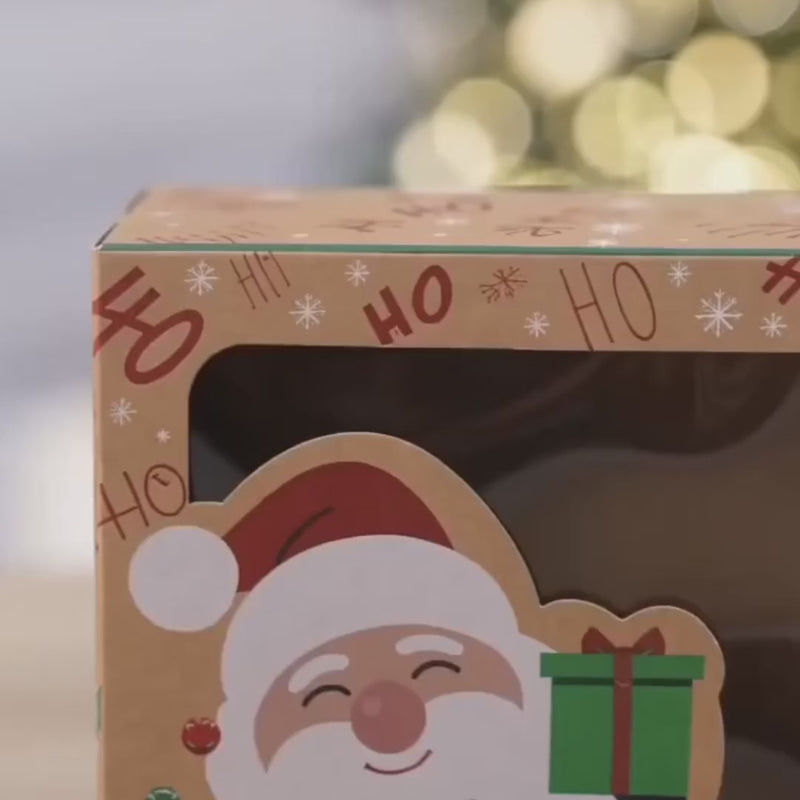Set 6 cutii Crăciun cu fereastră, etichetă și sfoară - kraft - CraftUp