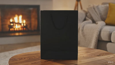 Pungi cadou dreptunghiulare uni - negru (set 12 buc)