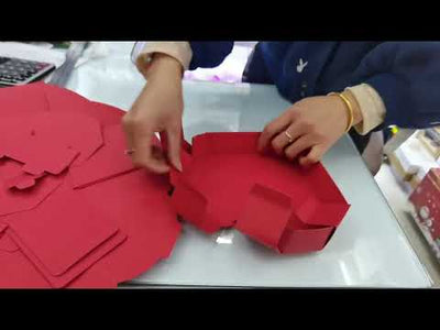 Cutie foto explozivă inimă (Explosion Box) - roșu