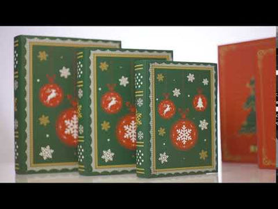 Set 3 cutii carte de Crăciun – model globuri