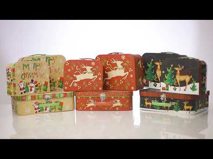 Set 3 cutii tip geantă Crăciun - model reni