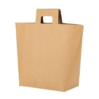 Pungă kraft cu mâner dreptunghiular (set 12 buc) - CraftUp