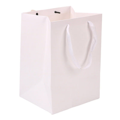 Pungi cadou cu fereastră și fundă - alb (set 12 buc) - CraftUp