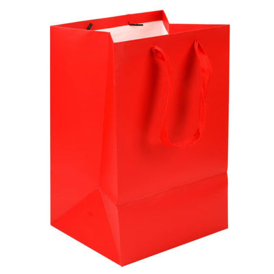 Pungi cadou cu fereastră și fundă - roșu (set 12 buc) - CraftUp