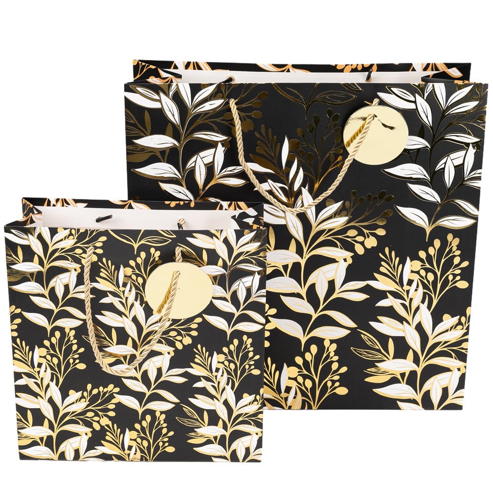 Pungi cadou cu model floral alb negru, mix 4 modele - CraftUp