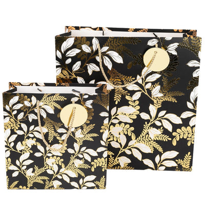 Pungi cadou cu model floral alb negru, mix 4 modele - CraftUp