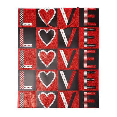 Pungi cadou cu sclipici mix 4 modele - Love (set 12 buc) - CraftUp