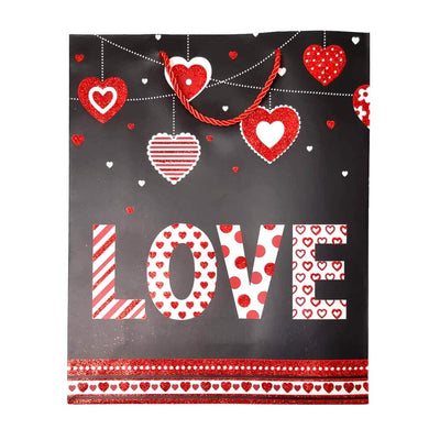 Pungi cadou cu sclipici mix 4 modele - Love (set 12 buc) - CraftUp