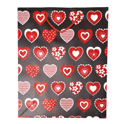 Pungi cadou cu sclipici mix 4 modele - Love (set 12 buc) - CraftUp