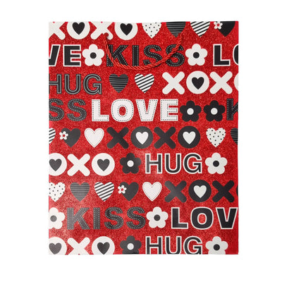 Pungi cadou cu sclipici mix 4 modele - Love (set 12 buc) - CraftUp