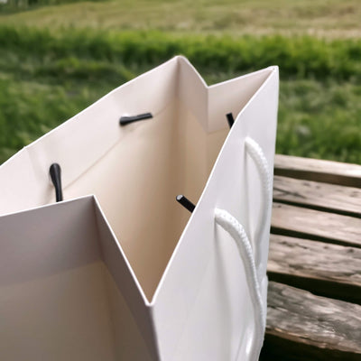 Pungi cadou dreptunghiulare uni - alb (set 12 buc) - CraftUp