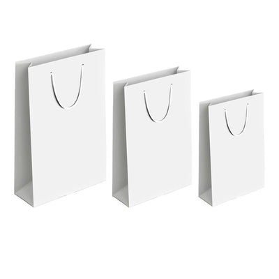 Pungi cadou dreptunghiulare uni - alb (set 12 buc) - CraftUp