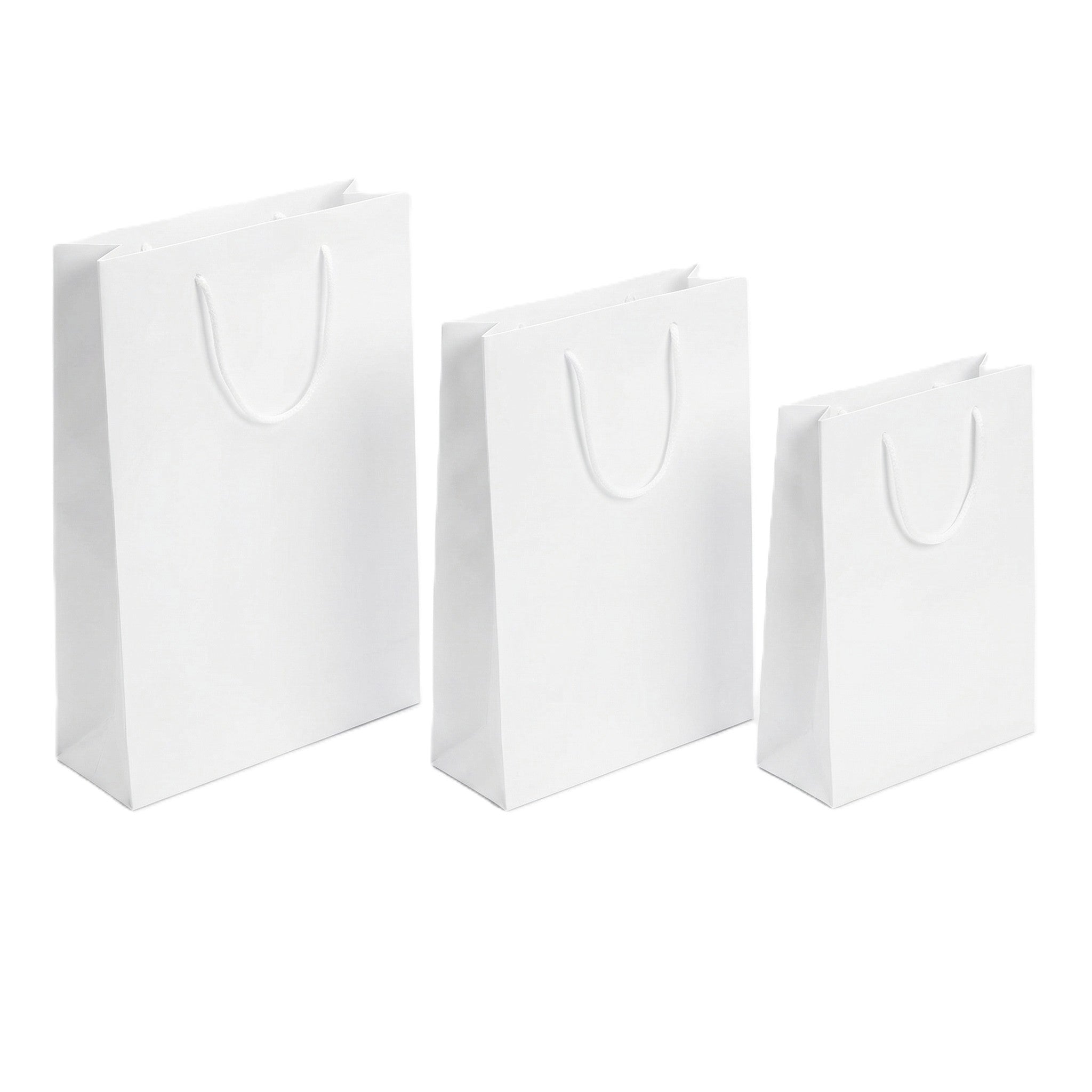 Pungi cadou dreptunghiulare uni - alb (set 12 buc) - CraftUp