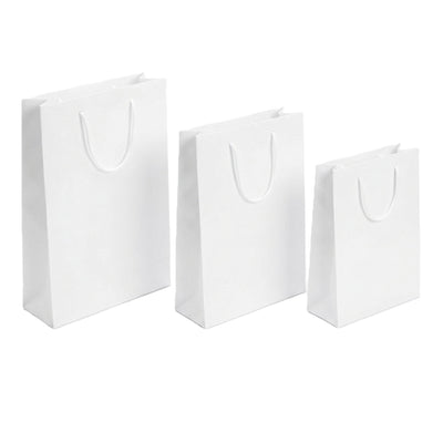Pungi cadou dreptunghiulare uni - alb (set 12 buc) - CraftUp