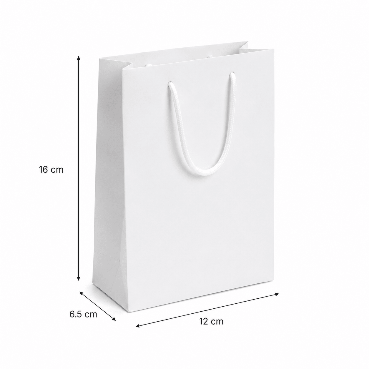Pungi cadou dreptunghiulare uni - alb (set 12 buc) - CraftUp