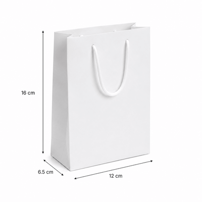 Pungi cadou dreptunghiulare uni - alb (set 12 buc) - CraftUp