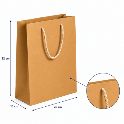 Pungi cadou dreptunghiulare uni - auriu (set 12 buc) - CraftUp