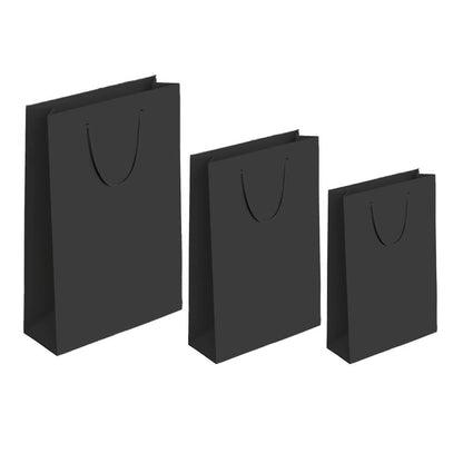 Pungi cadou dreptunghiulare uni - negru (set 12 buc) - CraftUp