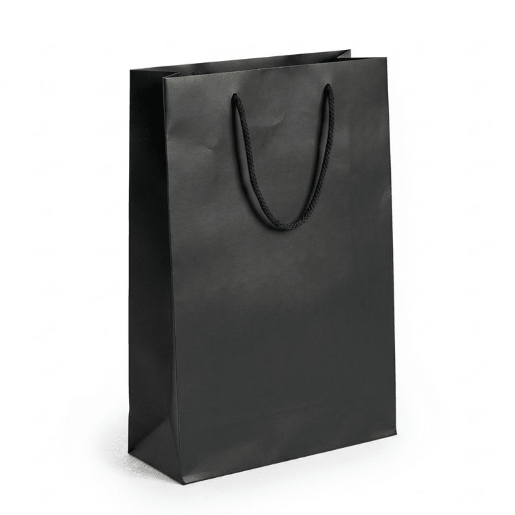 Pungi cadou dreptunghiulare uni - negru (set 12 buc) - CraftUp