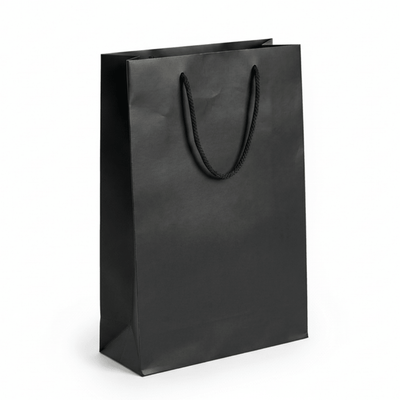 Pungi cadou dreptunghiulare uni - negru (set 12 buc) - CraftUp