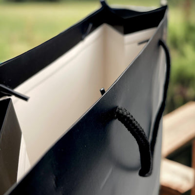 Pungi cadou dreptunghiulare uni - negru (set 12 buc) - CraftUp