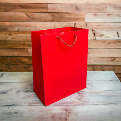 Pungi cadou dreptunghiulare uni - roșu (set 12 buc) - CraftUp