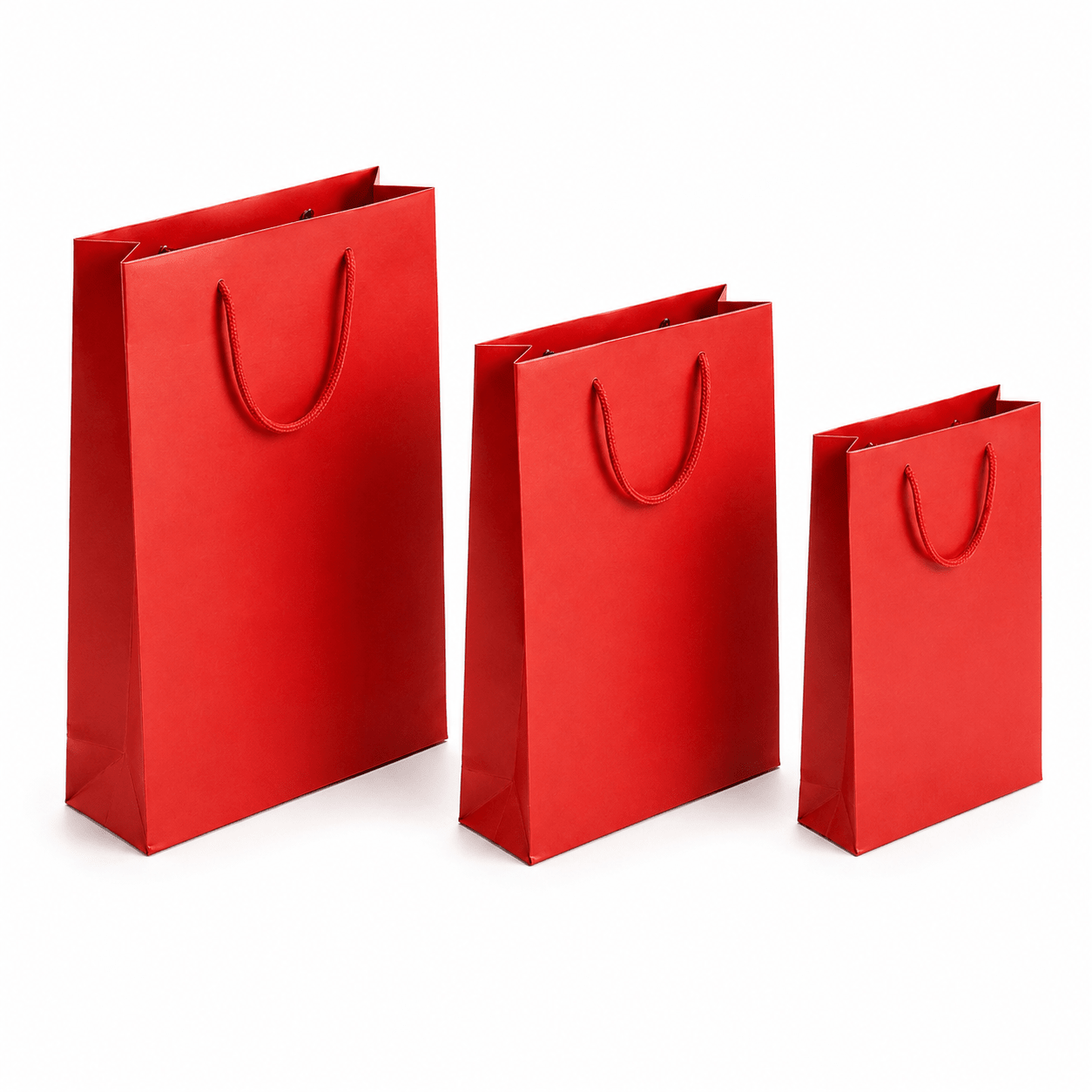 Pungi cadou dreptunghiulare uni - roșu (set 12 buc) - CraftUp