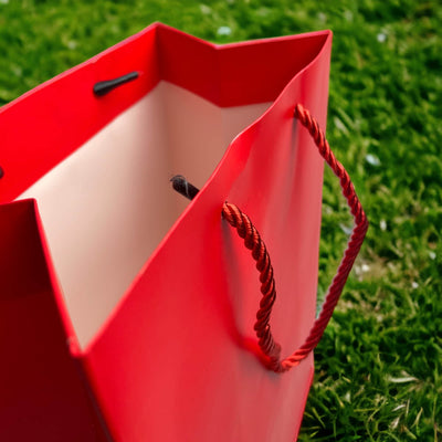 Pungi cadou dreptunghiulare uni - roșu (set 12 buc) - CraftUp