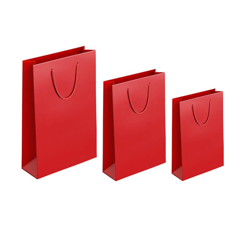 Pungi cadou dreptunghiulare uni - roșu (set 12 buc) - CraftUp