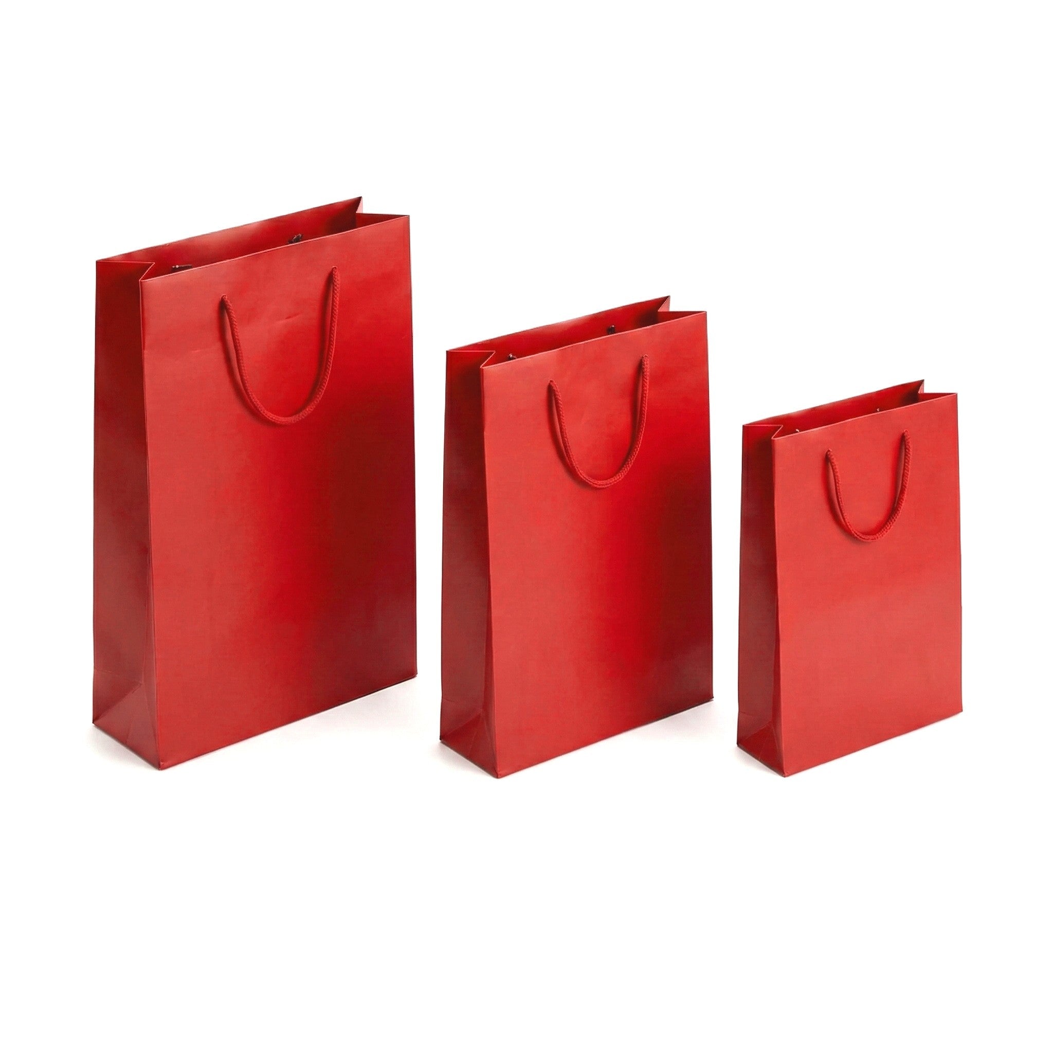 Pungi cadou dreptunghiulare uni - roșu (set 12 buc) - CraftUp