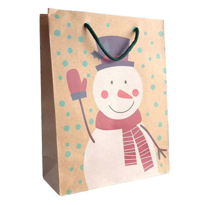 Pungi cadou kraft Crăciun model aleatoriu (set 12 buc) - CraftUp