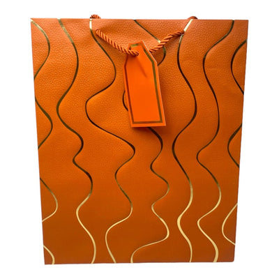 Pungi cadou model valuri aurii - maro (set 12 buc) - CraftUp