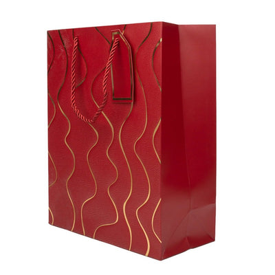 Pungi cadou model valuri aurii - vișiniu (set 12 buc) - CraftUp