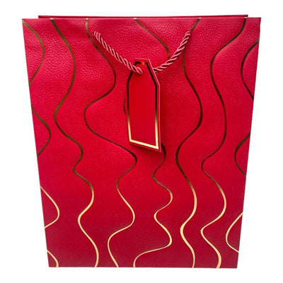 Pungi cadou model valuri aurii - vișiniu (set 12 buc) - CraftUp