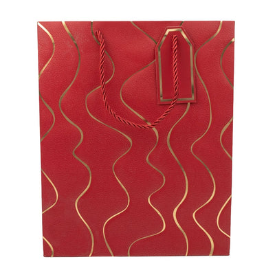 Pungi cadou model valuri aurii - vișiniu (set 12 buc) - CraftUp