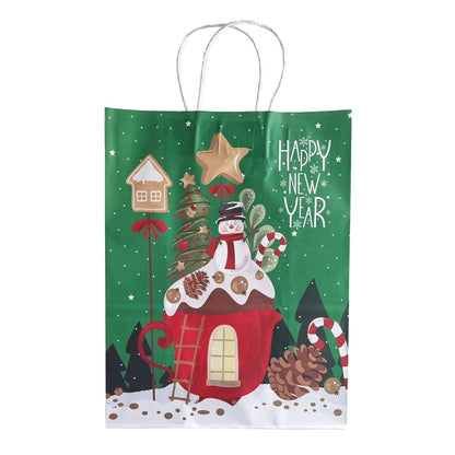 Pungi cadou peisaje de Crăciun mix 4 modele (set 12 buc) - CraftUp