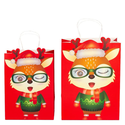 Pungi cadou personaje de Crăciun mix 4 tipare diferite - model 11 (set 12 buc) - CraftUp